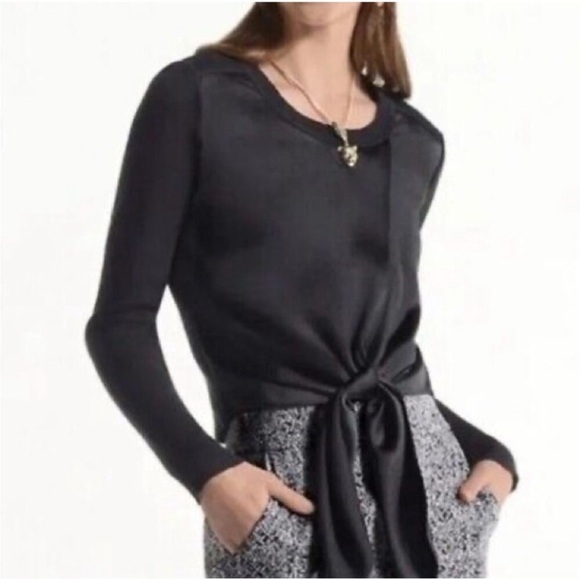 CAbi Style 4288 Crosstie Mixed Media Pullover Sweater - Picture 1 of 12